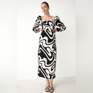 & Other Stories: Square Neck Midi Dress